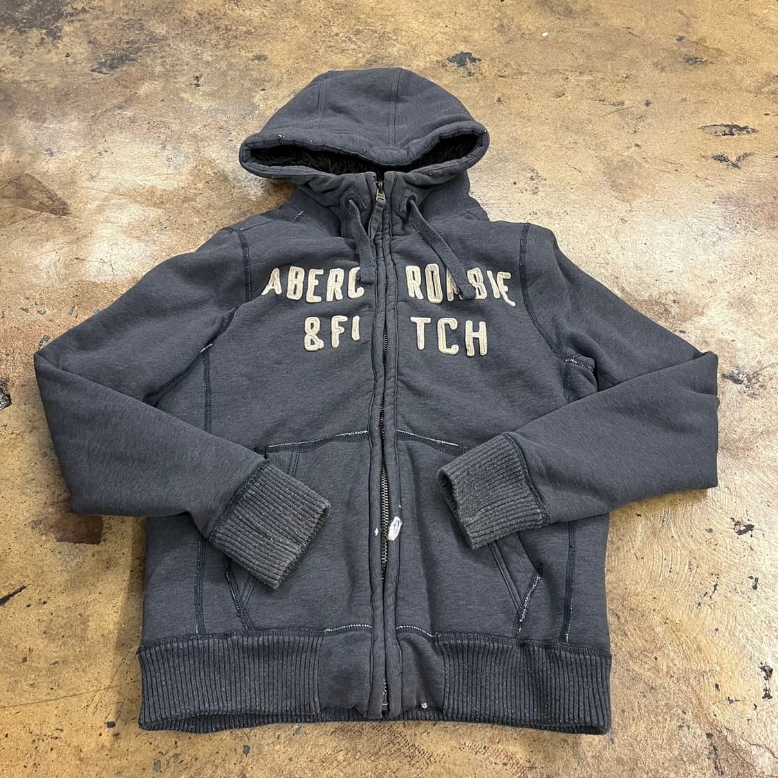 아베크롬비 울프죠 털 그레이 후드집업  상품이미지2