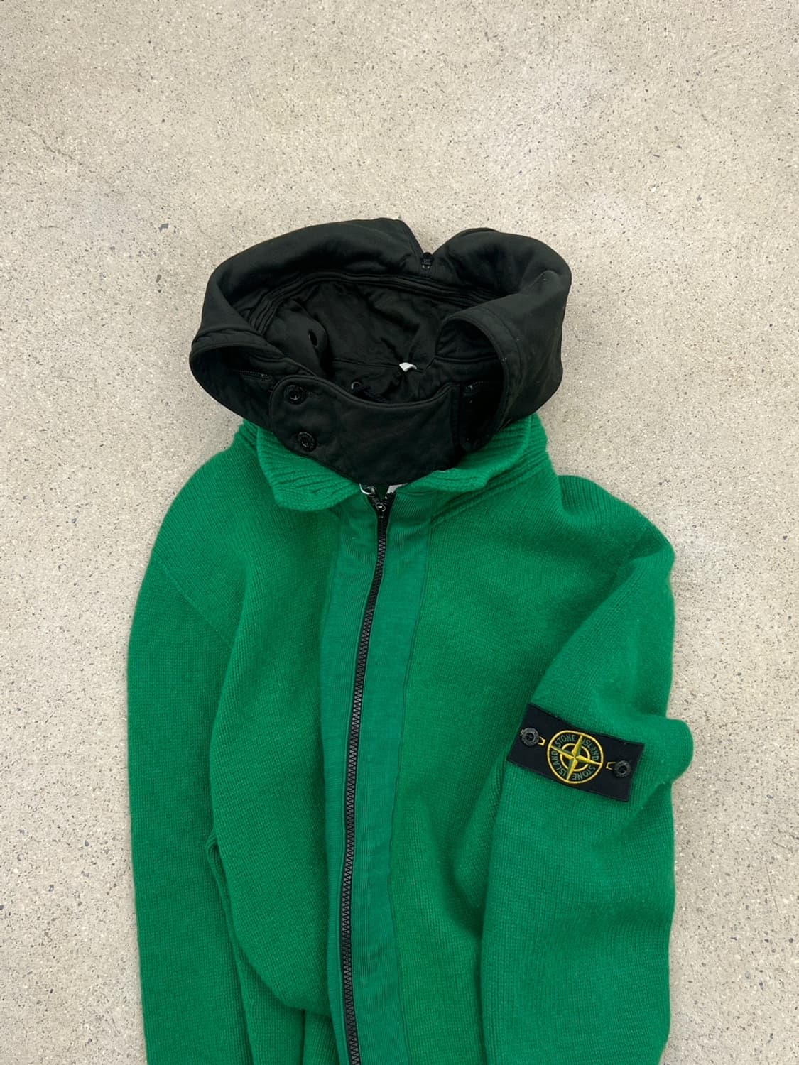 스톤아일랜드 00s 와펜 디테처블 니트 후드 집업 상품이미지1