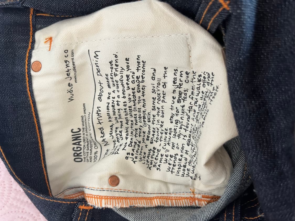 누디진 씬핀 셀비지 데님 생지진 상품이미지5