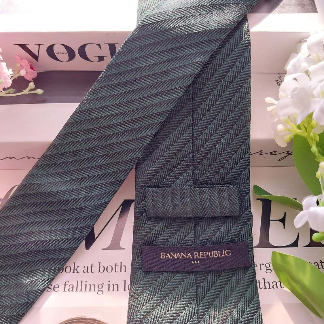 바나나리퍼블릭 실크 그린 헤링본 넥타이 7.9cm A등급 K1956 상품이미지7