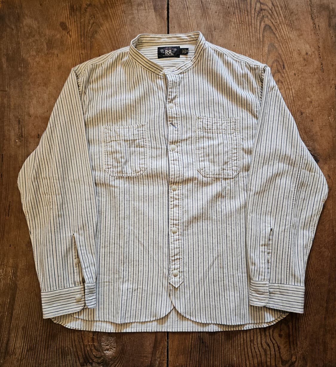 더블알엘 인디고 코튼 스트라이프 셔츠  상품이미지1