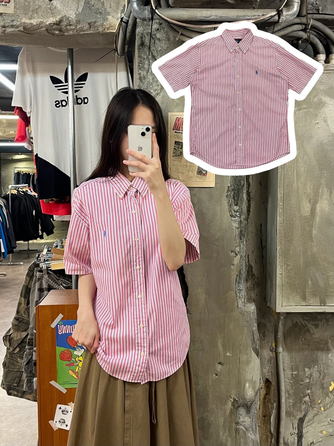 폴로 랄프로렌 스트라이프 반팔 셔츠 #csz1084 상품이미지1
