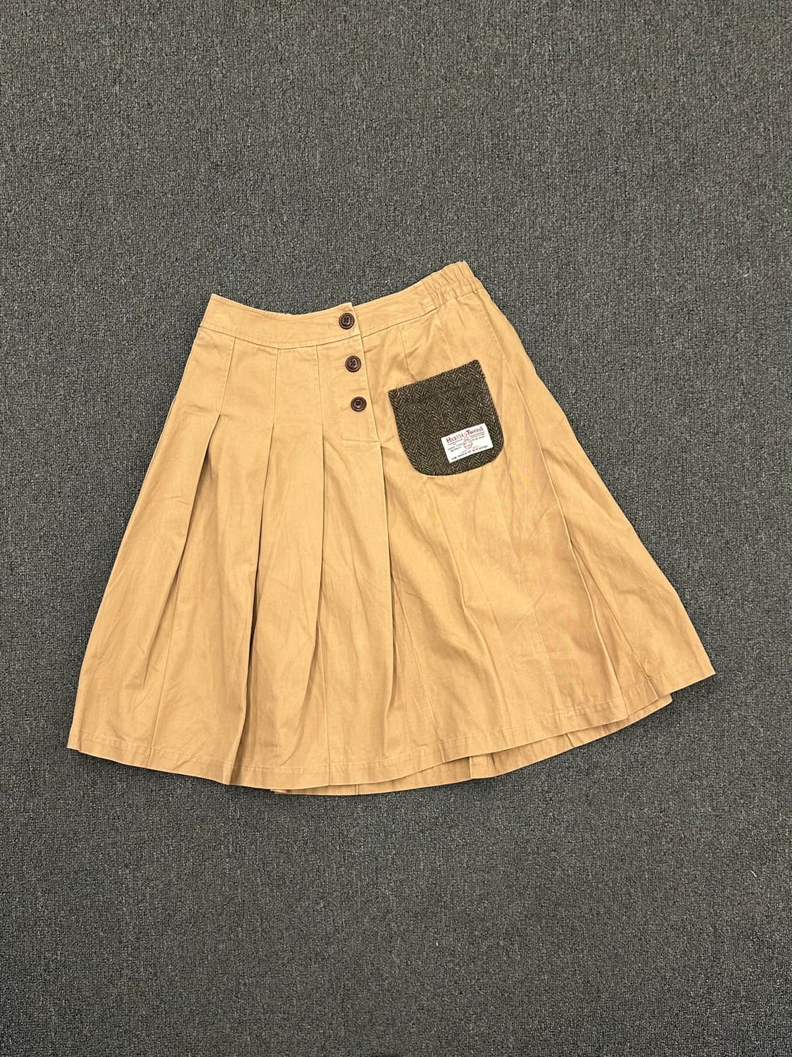 M)Harris Tweed 헤링본 포켓 플레어 스커트 상품이미지1