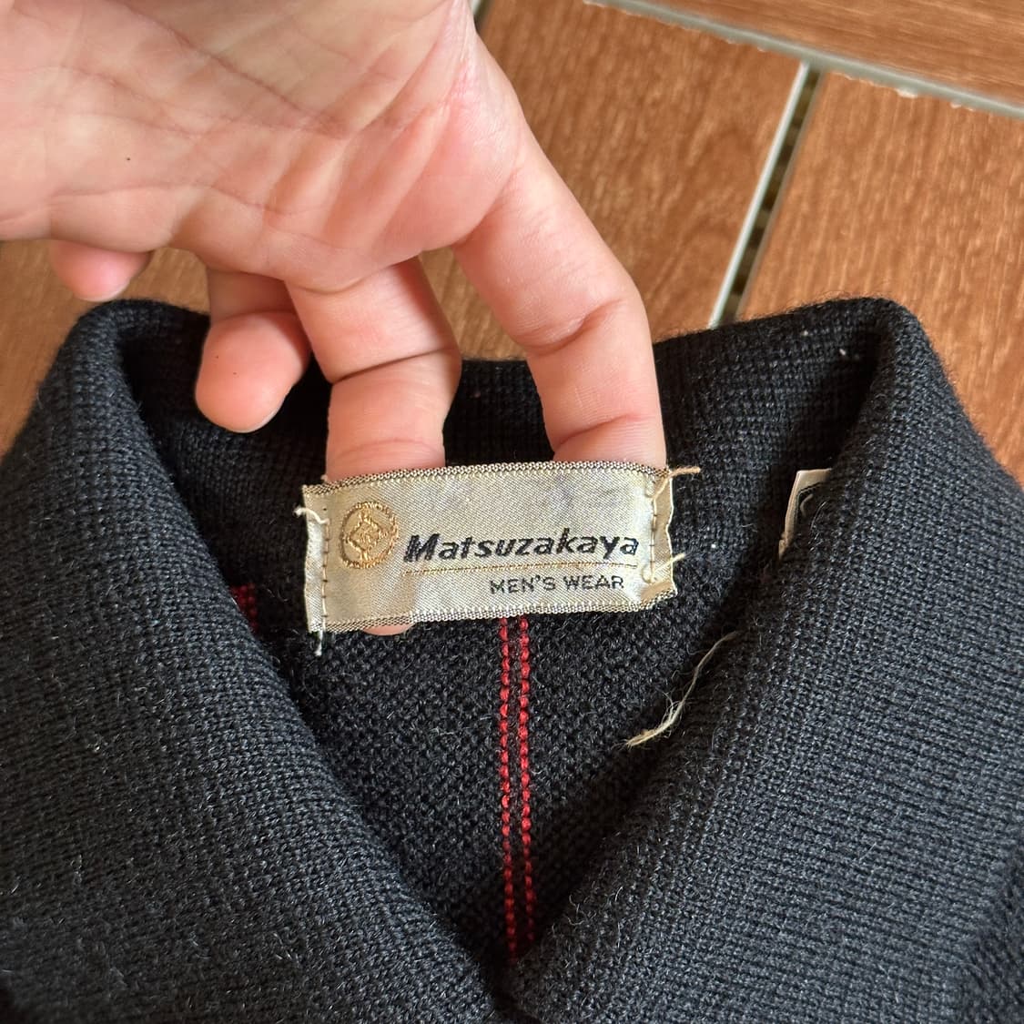 80‘s Matsuzakaya wool striped polo knit 상품이미지8