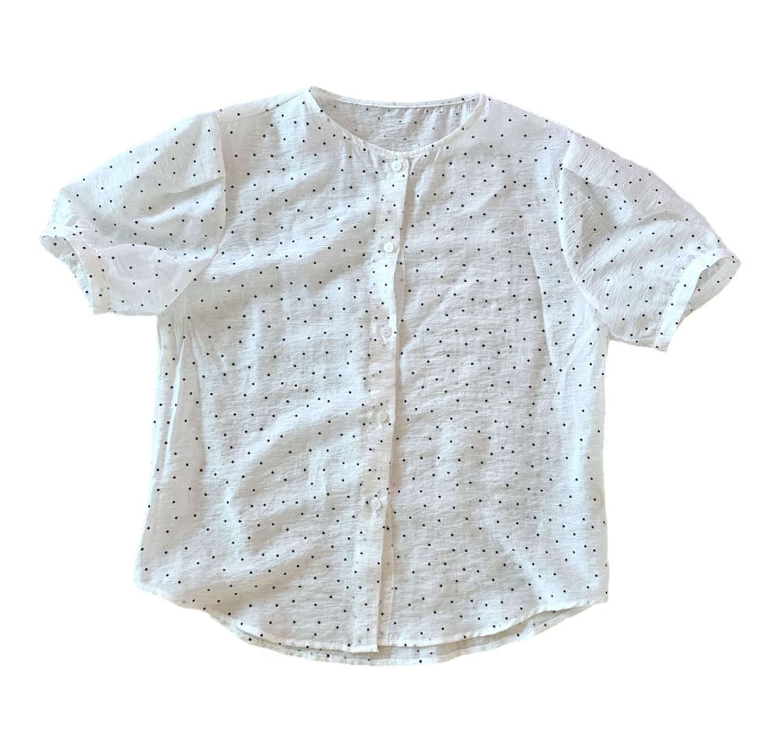 빈티지 도트 반팔 블라우스 상품이미지8