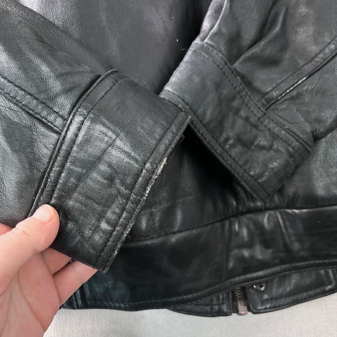 100 입생로랑 투웨이 퍼카라 램스킨 가죽 자켓 상품이미지8