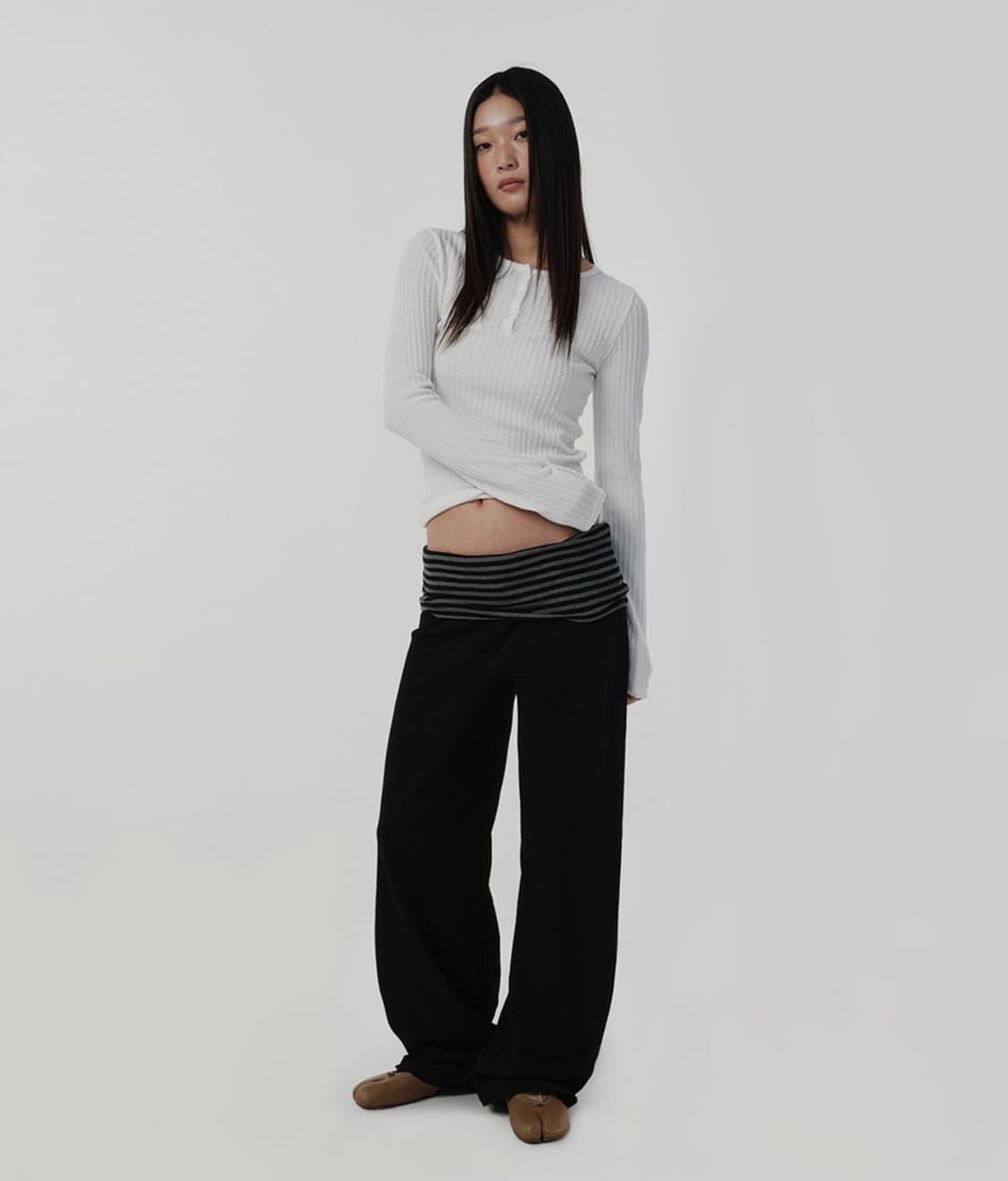 스웨이드 layered long pants 레이어드 롱 팬츠 상품이미지2