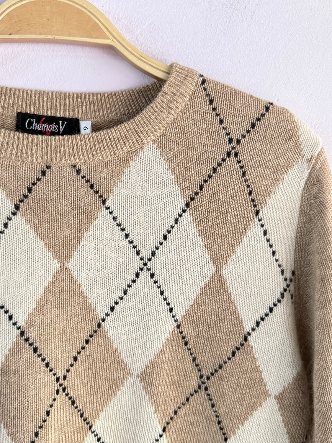 캐시미어 혼방 아가일 반팔니트 상품이미지2