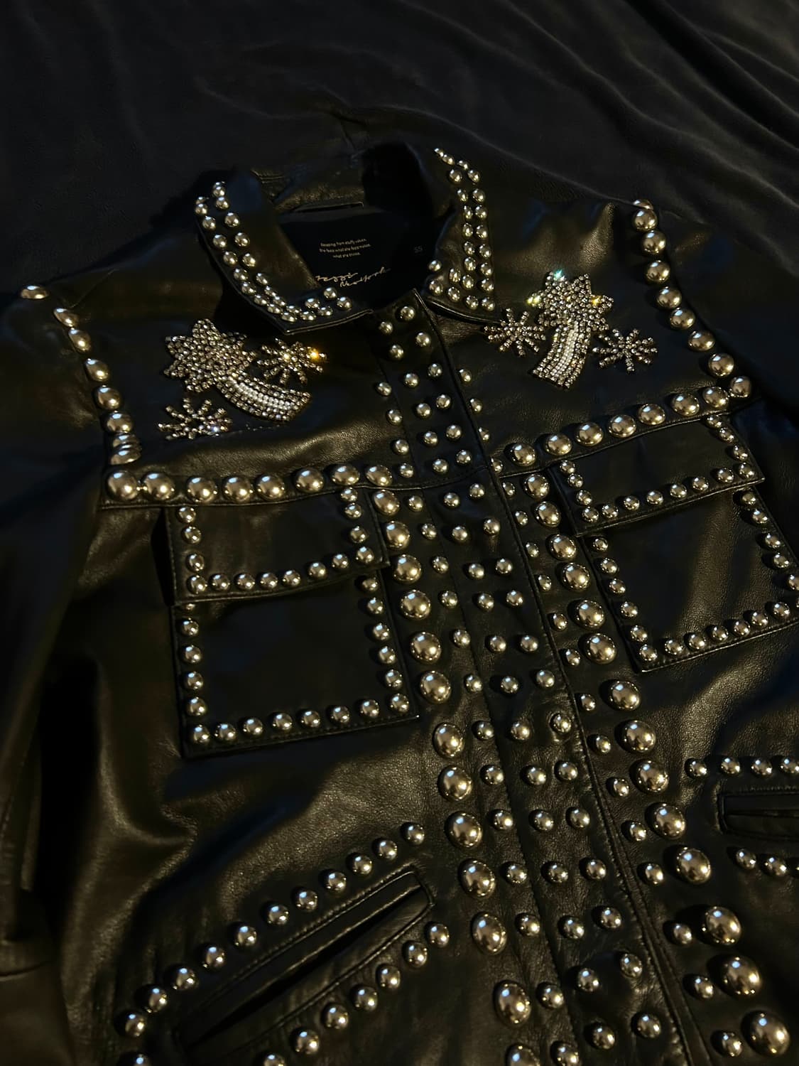 Sheep Skin Leather Line Stud jacket 상품이미지2