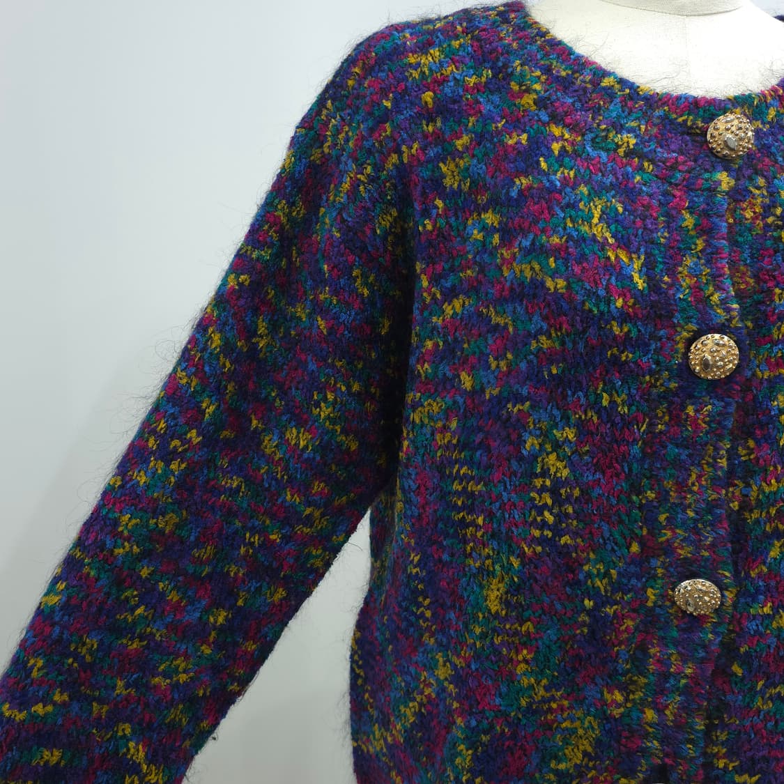 DASGENIE 모헤어 멀티컬러 빈티지 니트 가디건 상품이미지6