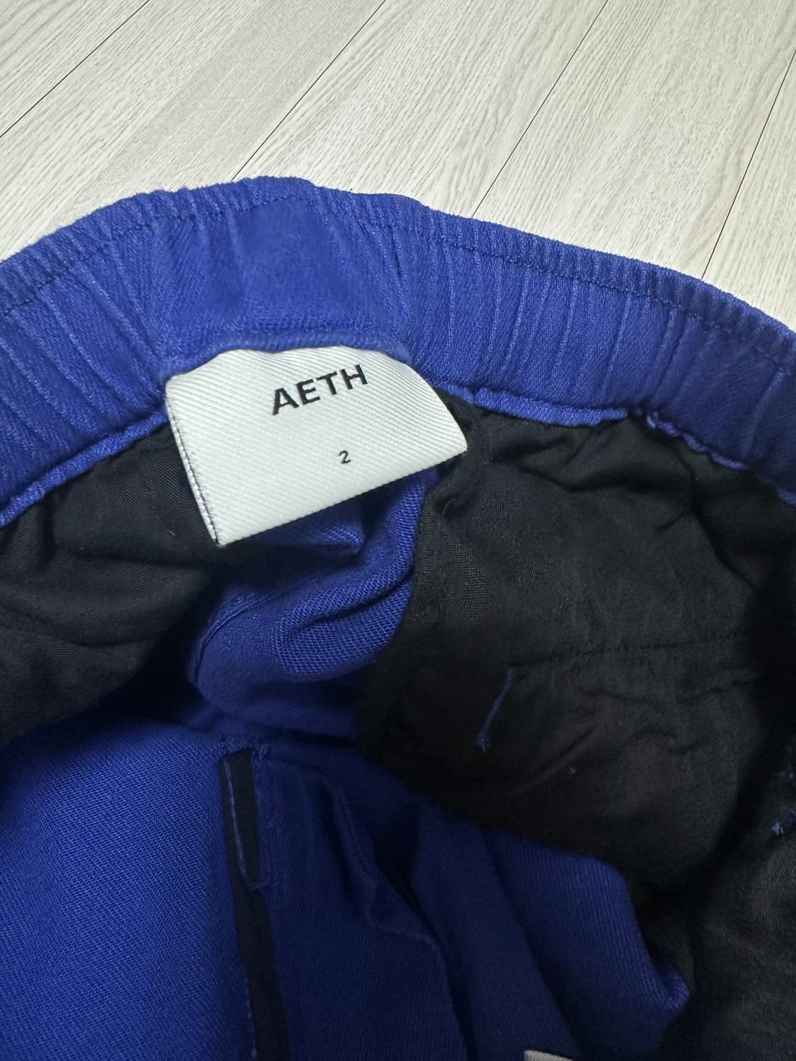 애쓰(AETH) 원턱 와이드 치노_블루 팝니다! 상품이미지5