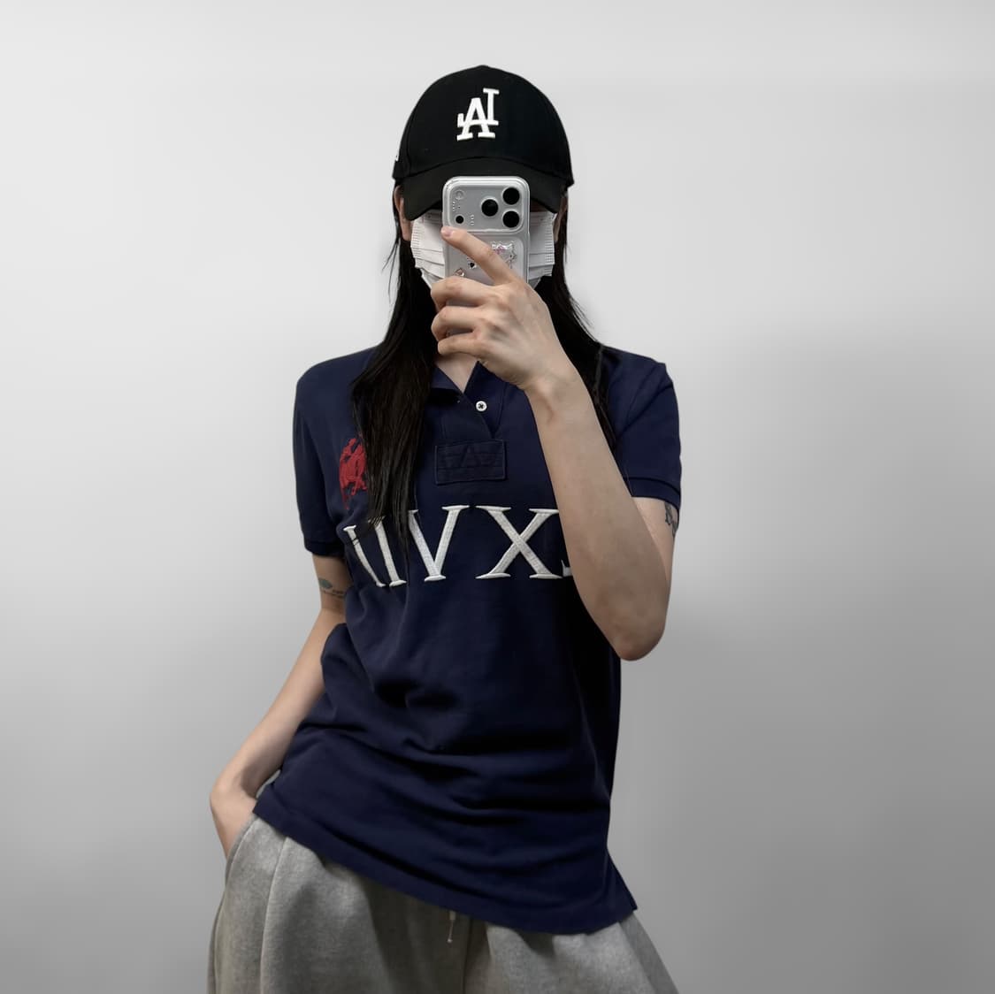 폴로 랄프로렌 더블 빅 포니 자수 카라티 네이비 상품이미지1