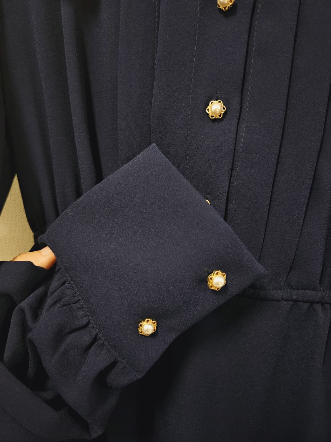 [새상품] 네이비 빅카라 원피스 상품이미지4