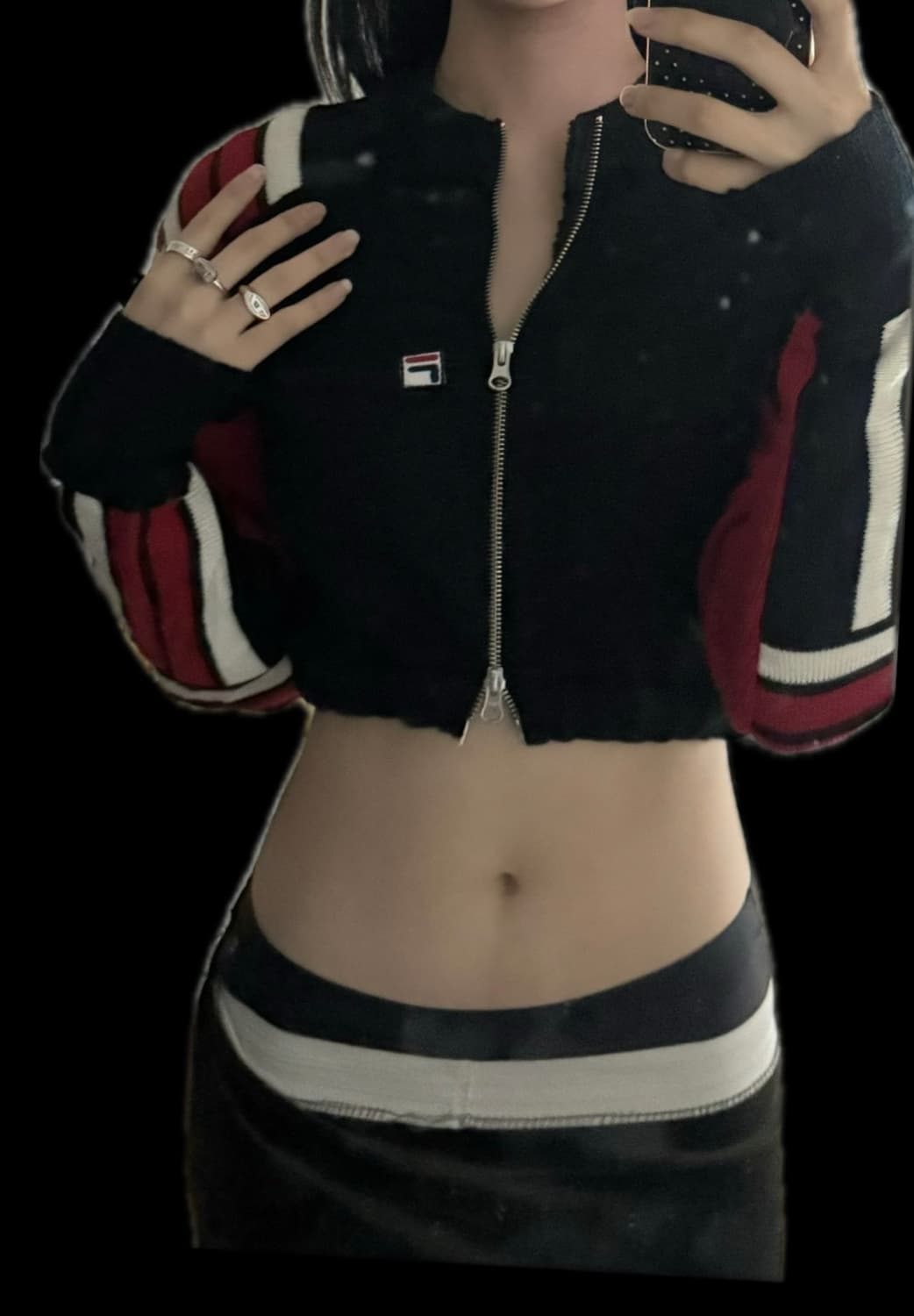 홍대빈티지샵구매)휠라 투웨이 집업 가디건 상품이미지2