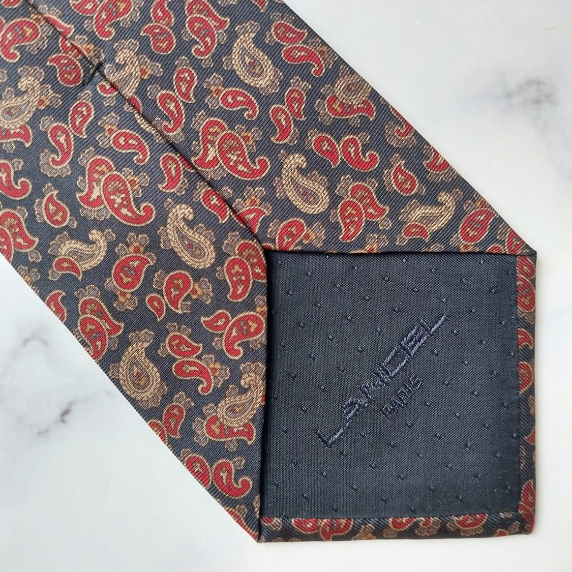 란셀 실크 네이비 페이즐리 패턴 넥타이 8.5cm A+등급 K1786
 상품이미지9