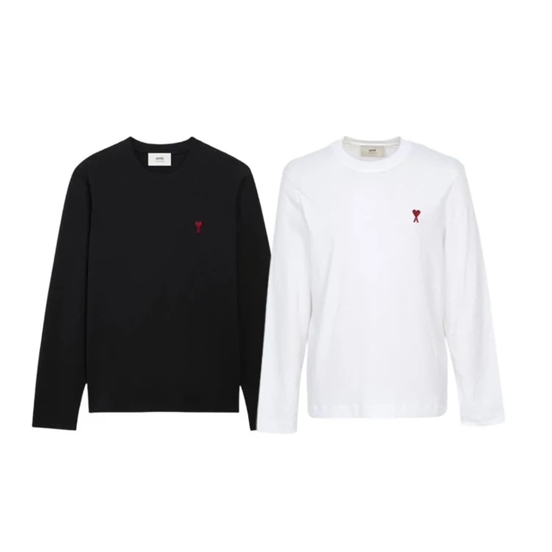 아미 스몰로고 롱슬리브 긴팔티 블랙/화이트 새상품 상품이미지1