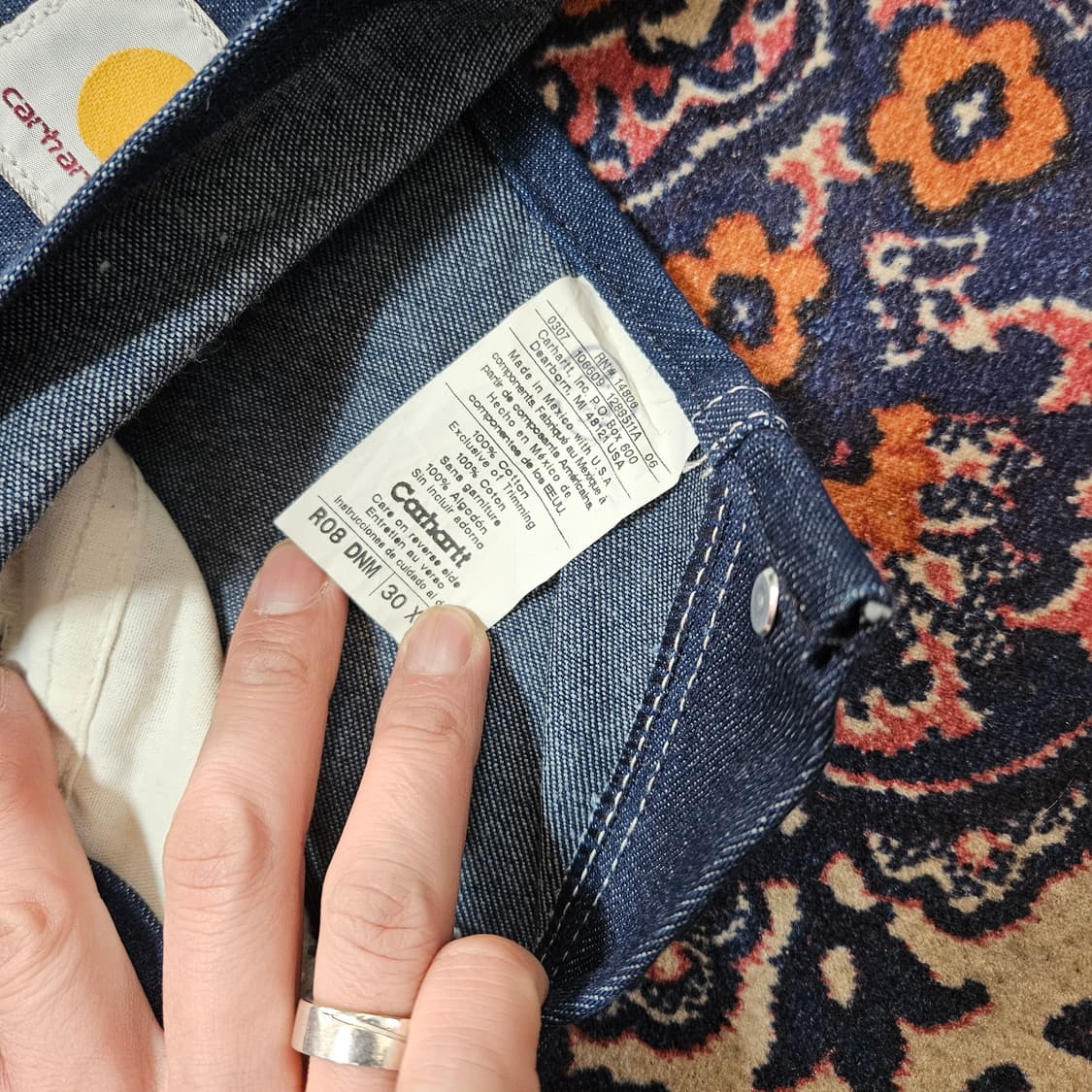 칼하트 데님 카펜더 루즈핏 멜빵 셋업 30 x 30 size 상품이미지8