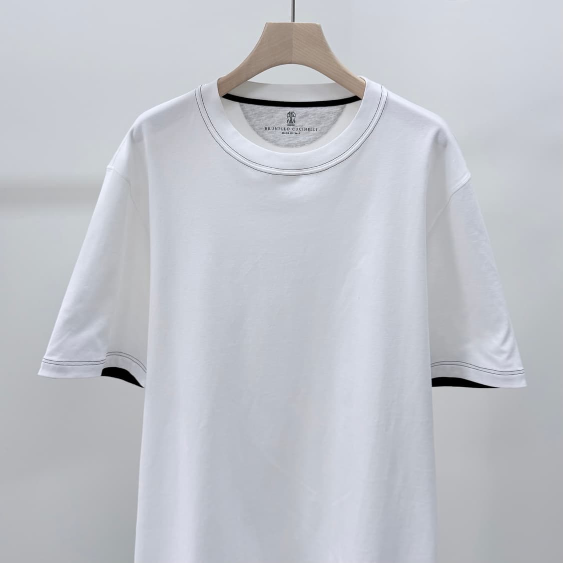 [미사용/2XL] 브루넬로 쿠치넬리 크루넥 코튼 반팔 티셔츠 화이트 상품이미지2