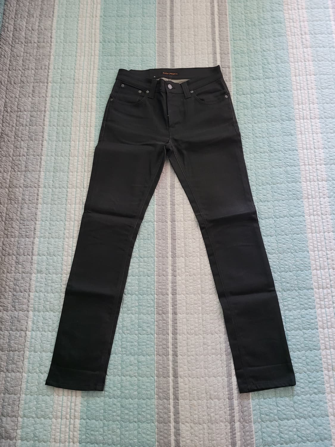 누디진 nudie jean 씬핀 드라이다크마인드 블랙코팅진 30사이즈 상품이미지1