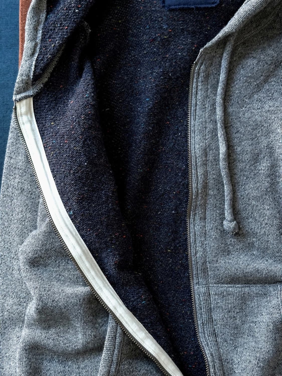 High gauge melange knitted hood zip park 상품이미지5