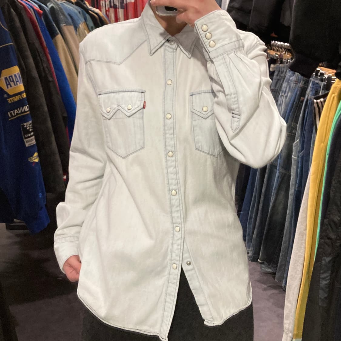 [IM] 리바이스 펄 스냅 데님 셔츠 연청 상품이미지6