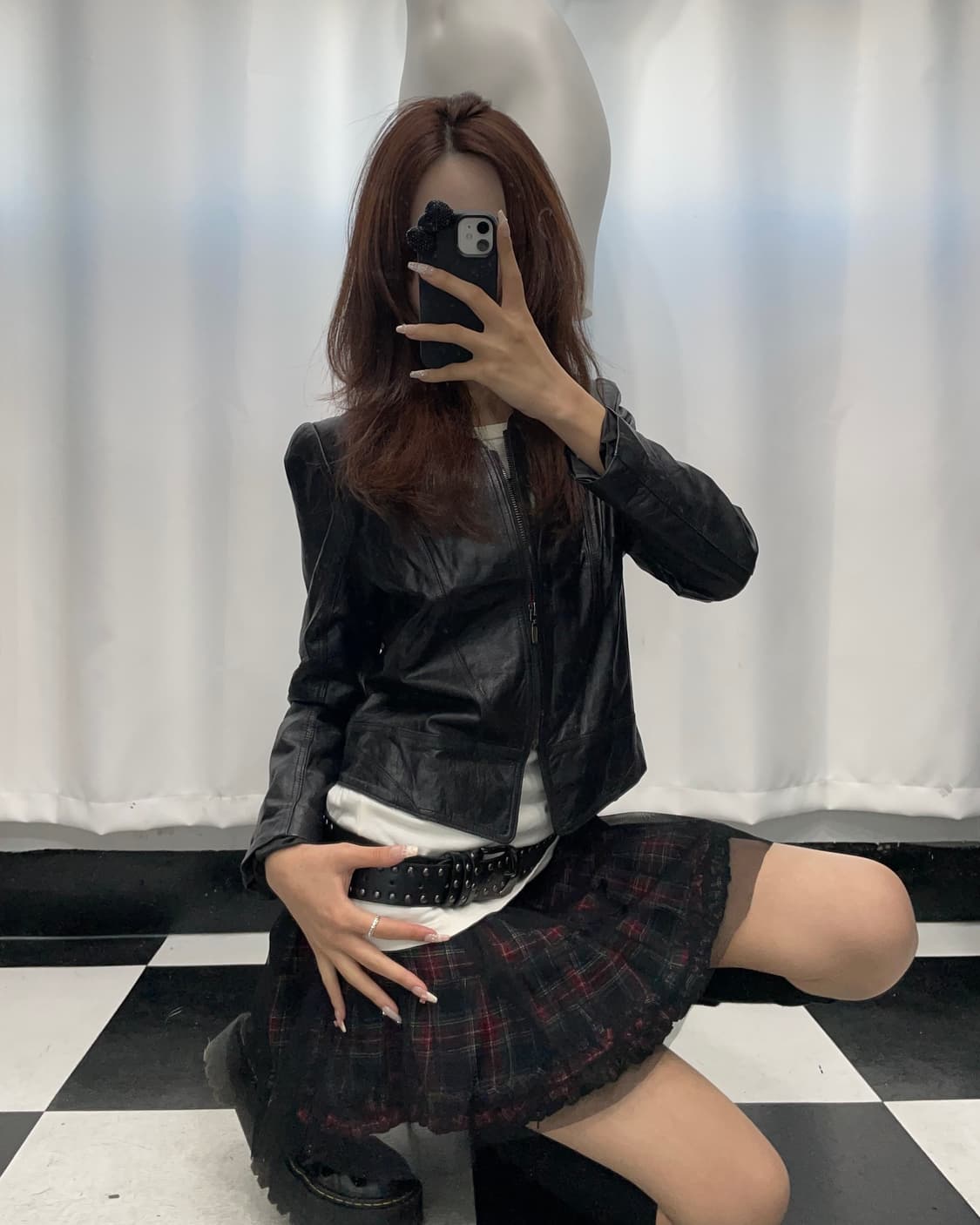 🎸블랙 레더 자켓 상품이미지3