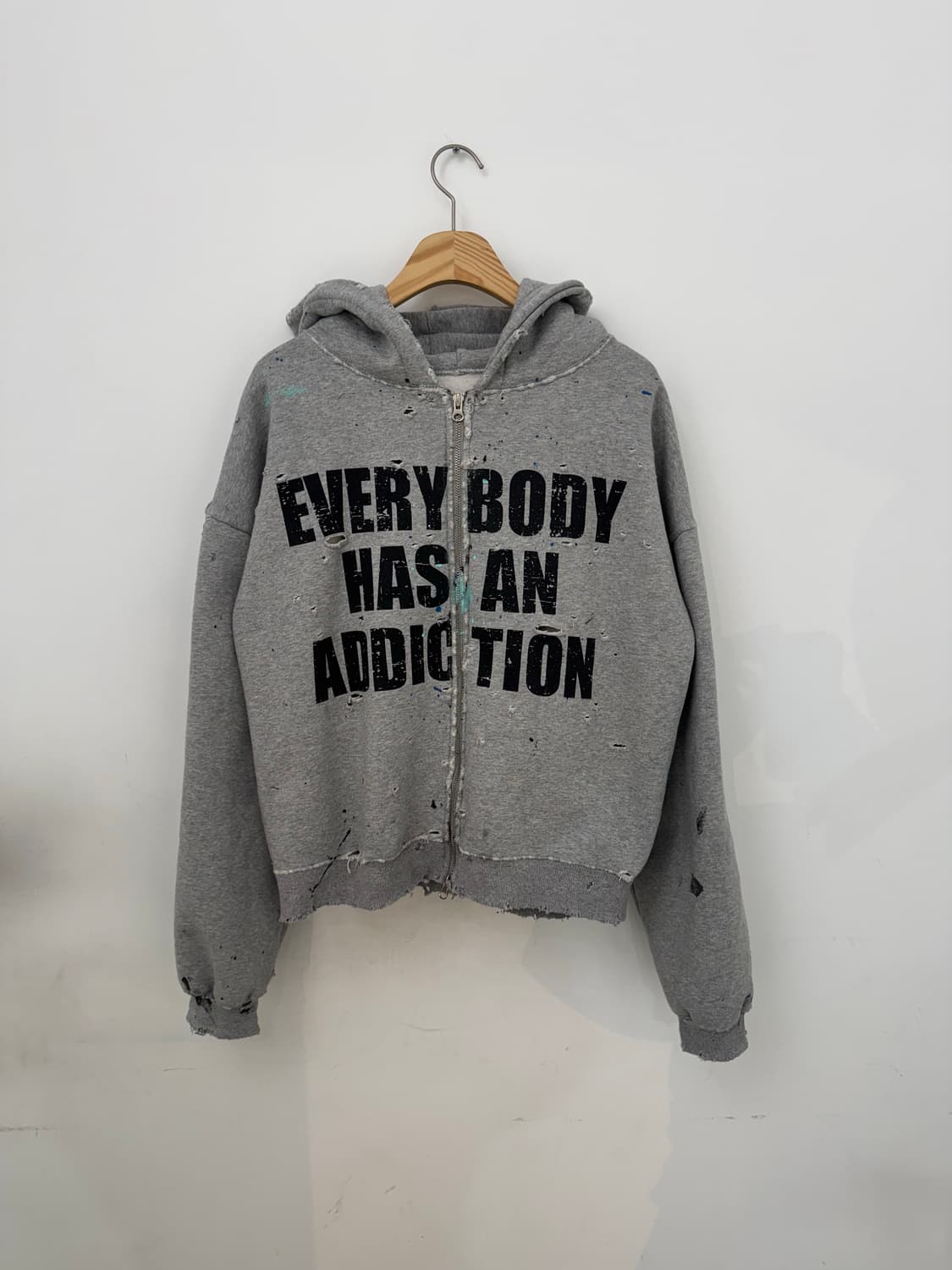 빈티지 크롭 후드집업(기모) 상품이미지1