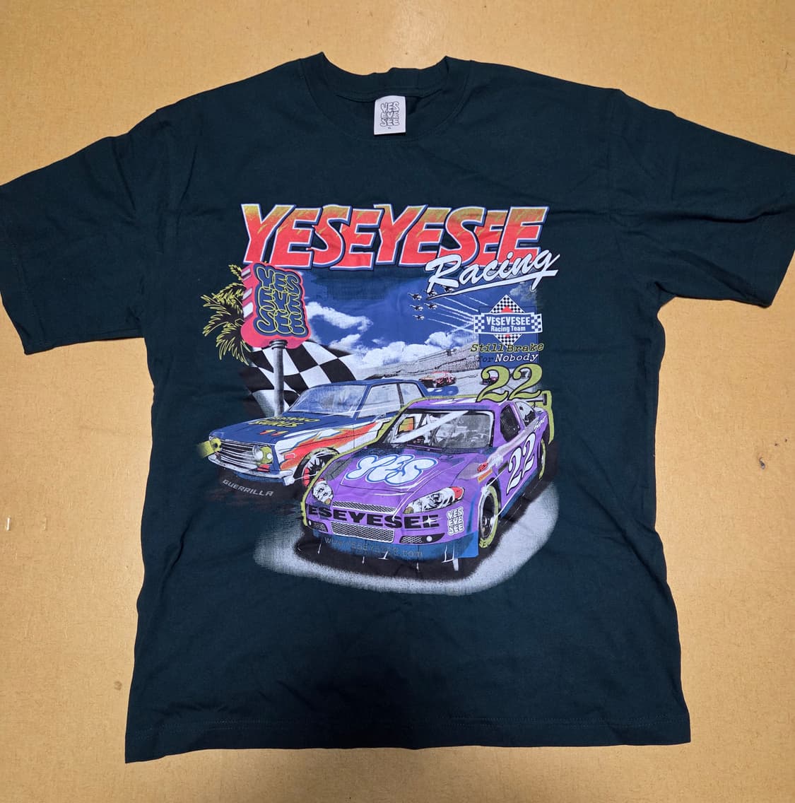 예스아이씨 레이싱 반팔 티셔츠 XL 다크 그린 상품이미지1