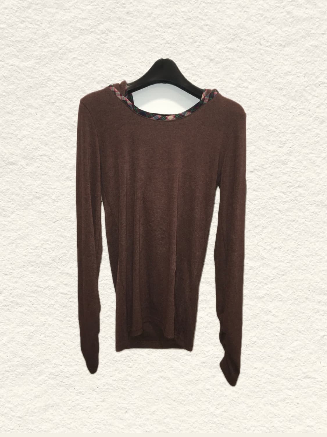 jpn vintage brown check hood long sleeve 상품이미지2