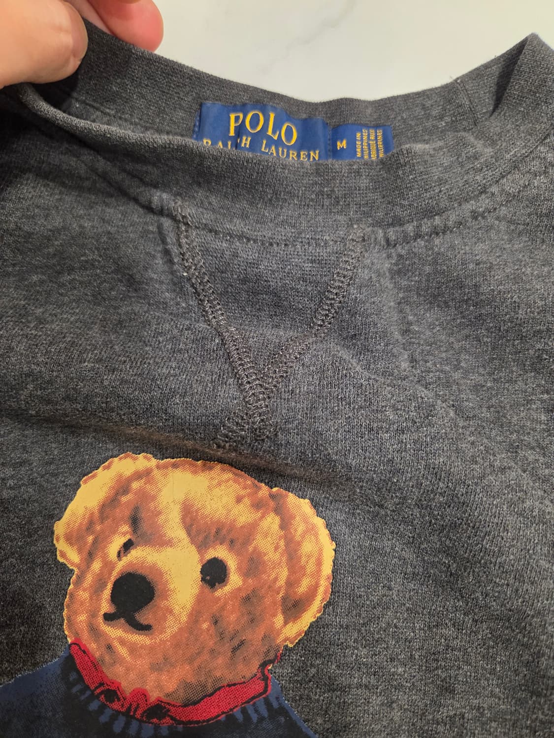 폴로 랄프로렌 폴로 베어 맨투맨 M 회색 그레이 상품이미지2