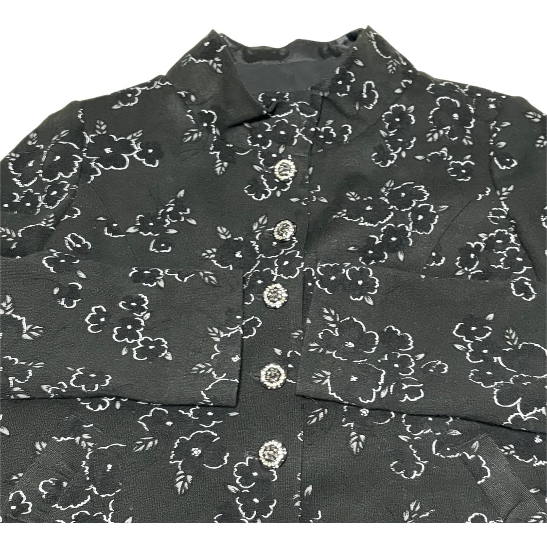 빈티지 블랙 플라워 패턴 자켓 상품이미지4