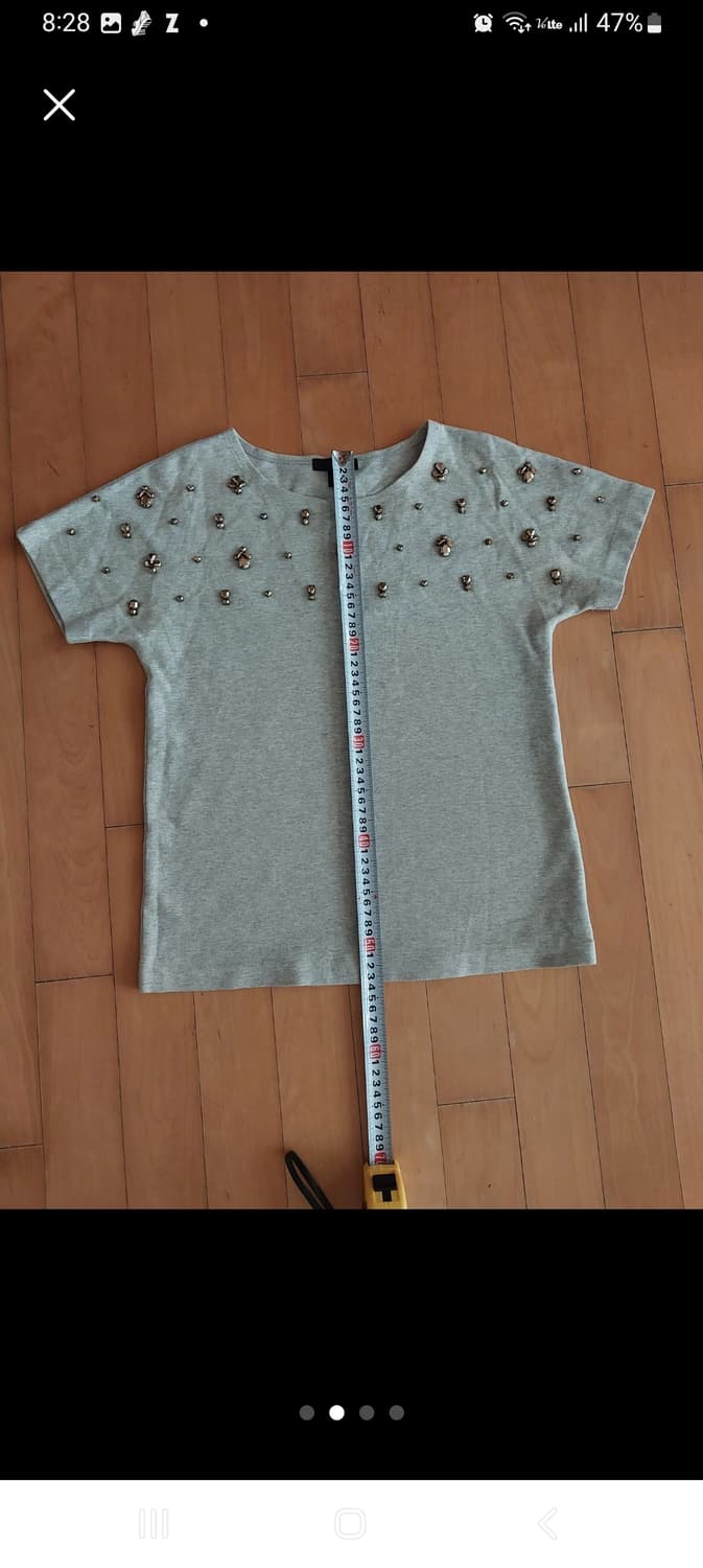 제이크루 회색 비즈 반팔티 상품이미지3