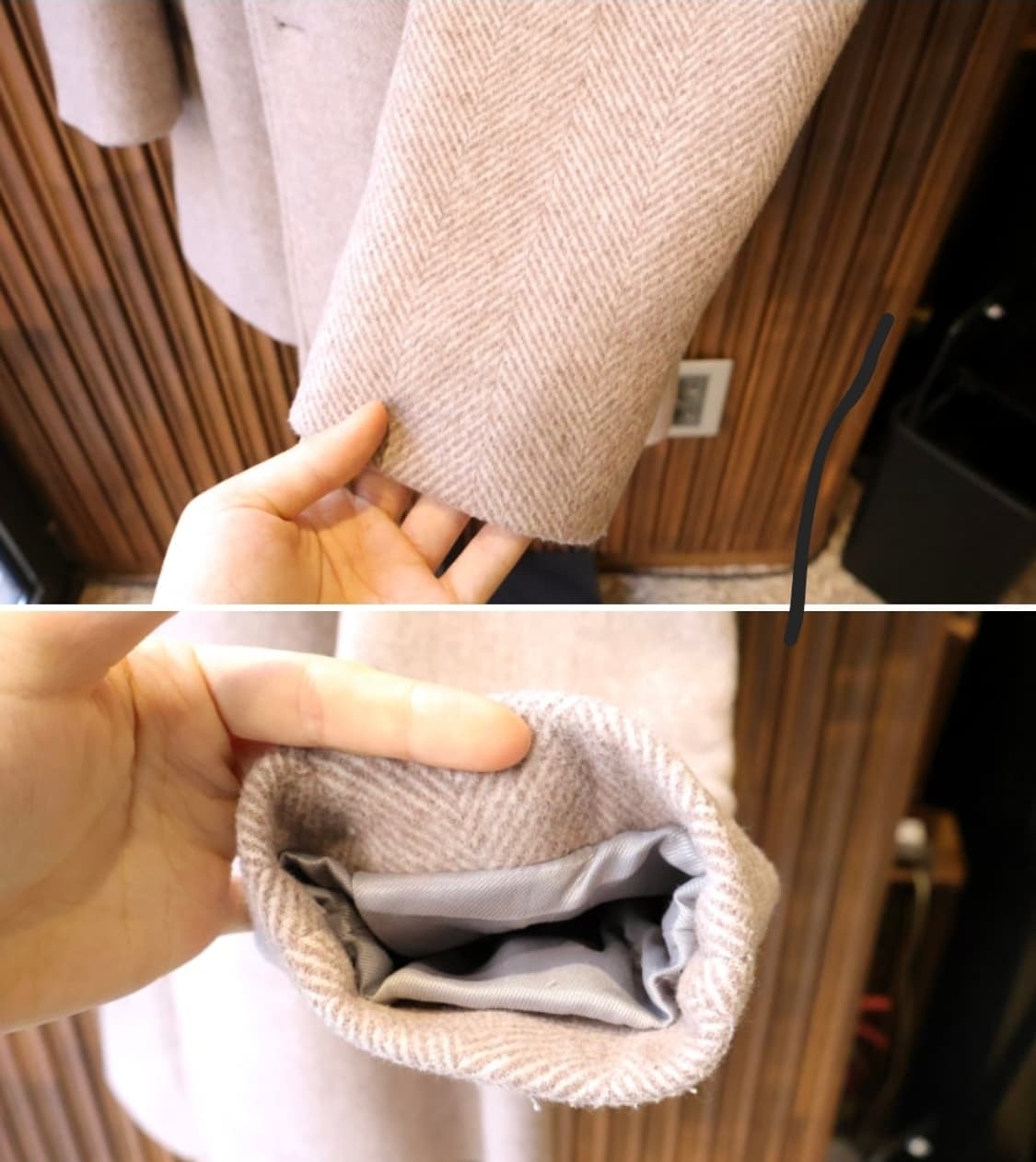 리즈 헤링본 더블코트 s 상품이미지2