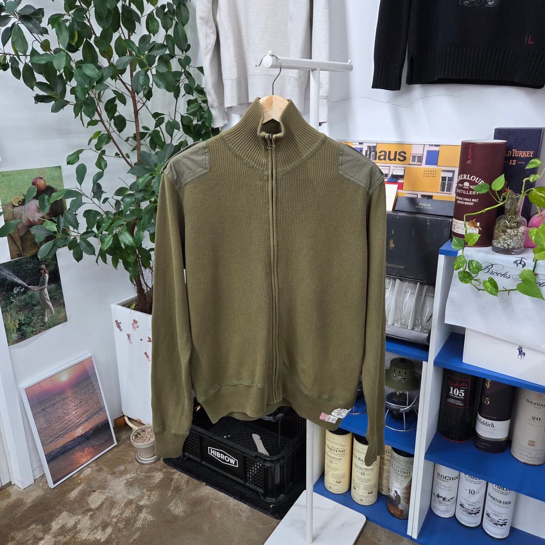 폴로진스 엘보우패치 코튼 니트집업 L 상품이미지1