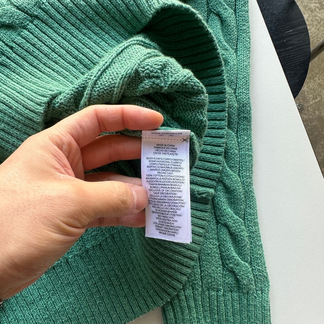 폴로 랄프로렌 파스텔 그린 케이블 니트 상품이미지4