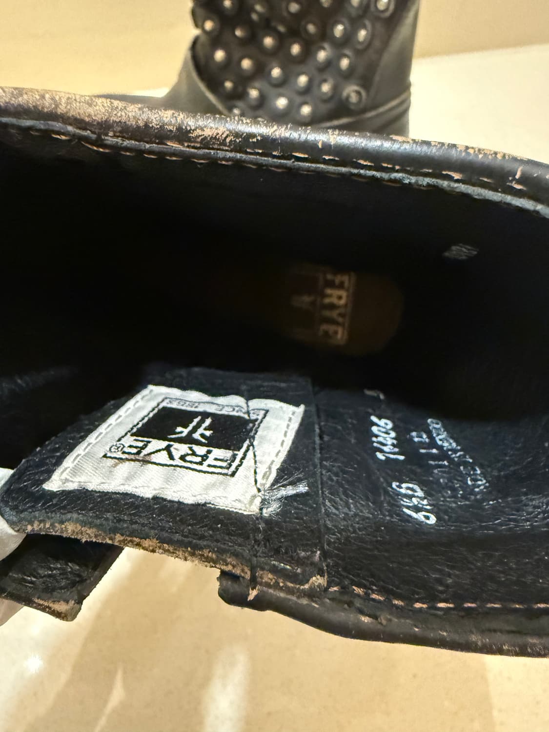 FRYE 프라이 블랙 스터드 부츠 6.5 앵클부츠 바이커 미들부츠 디젤 상품이미지6