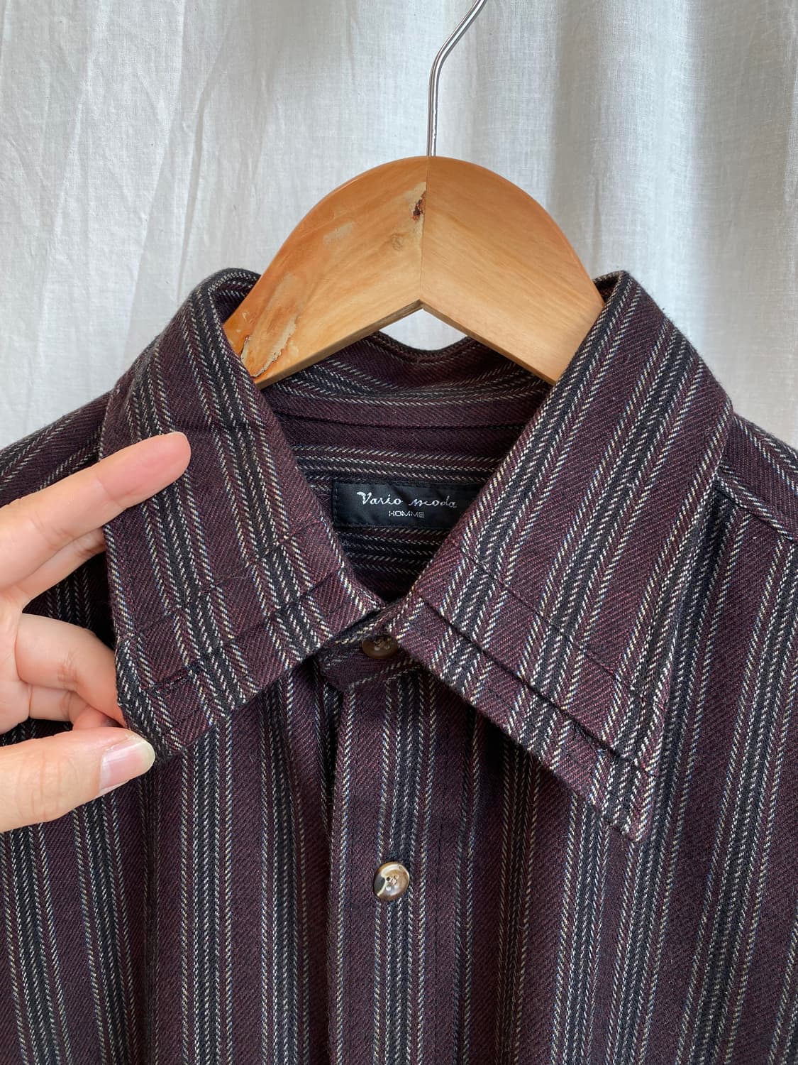 VARIO MODA 자주패턴 더블깃 셔츠(MEN L) 상품이미지6