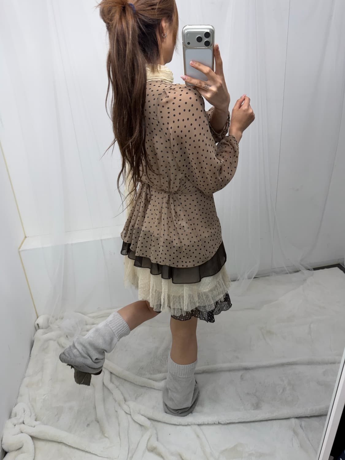 𖤐초코 도트 러블리걸set𖤐  상품이미지3