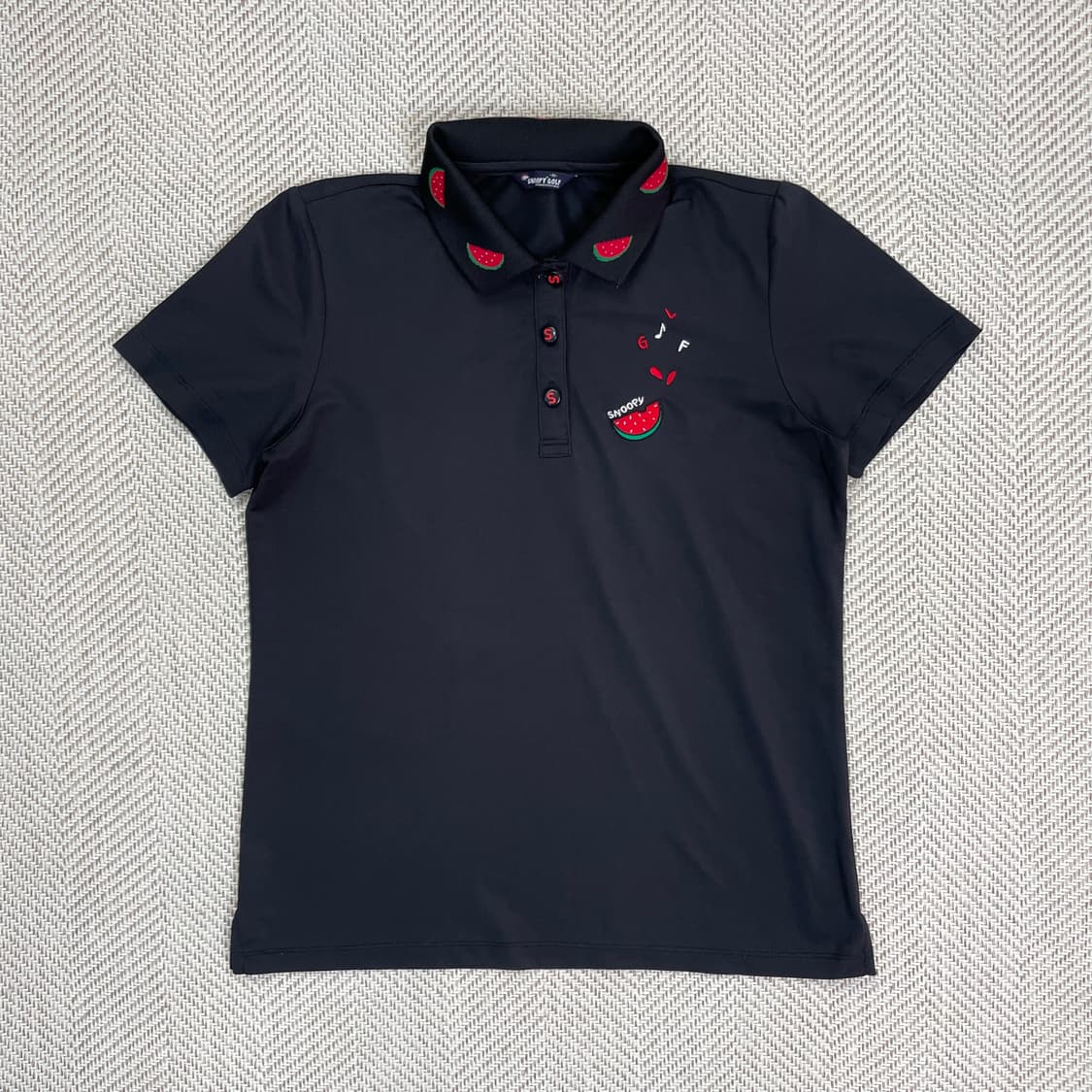 스누피 골프 반팔 카라티 95 블랙 상품이미지1