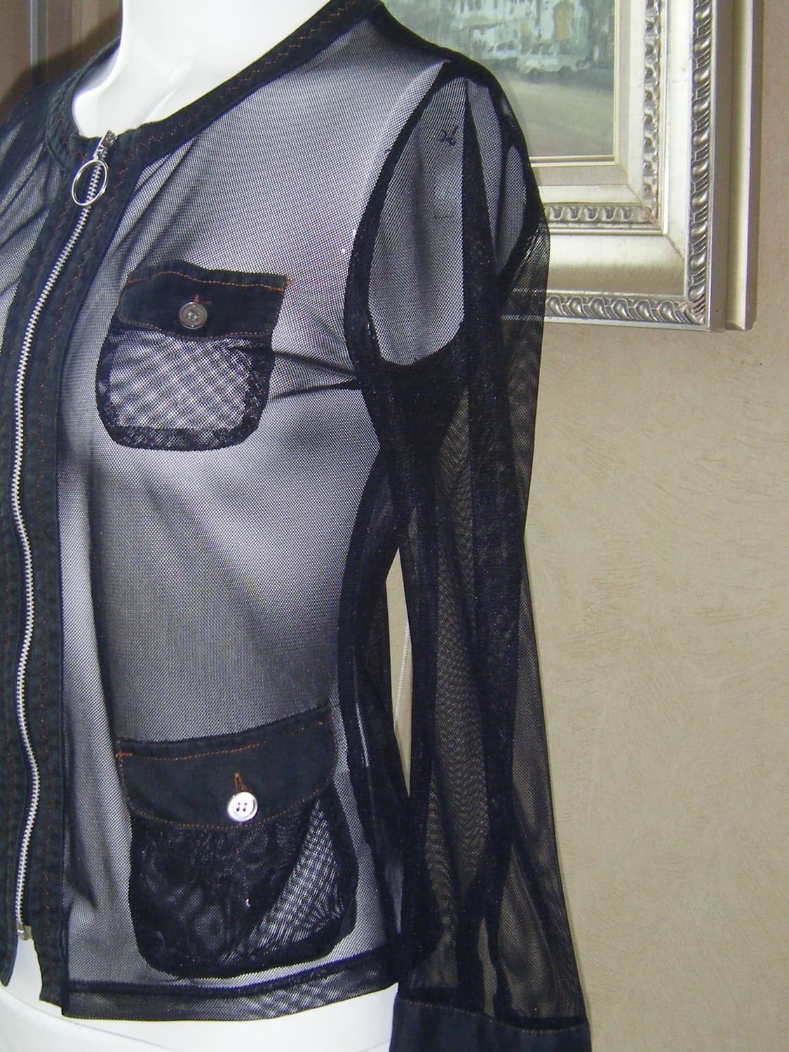 [C.E.C.I.O] Mesh See-through Zip Jacket 상품이미지3