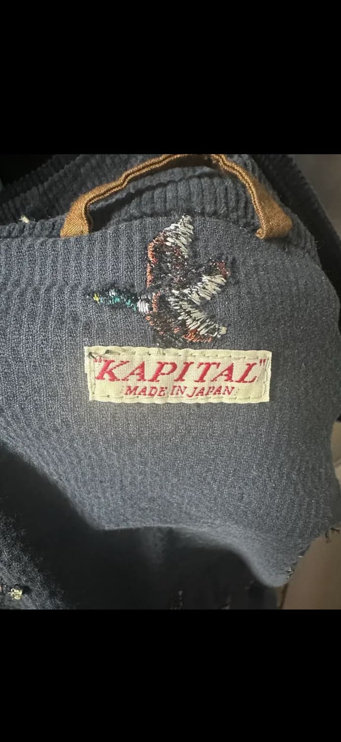 [4] 캐피탈 11W 스트레치 코듀로이 덕 자수 트랙 자켓 블랙 상품이미지3