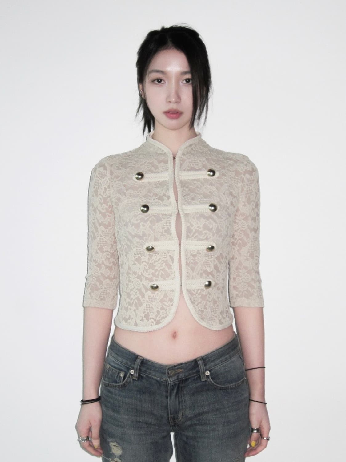 아람하우스 나폴레옹 레이스 자켓 아이보리 상품이미지1