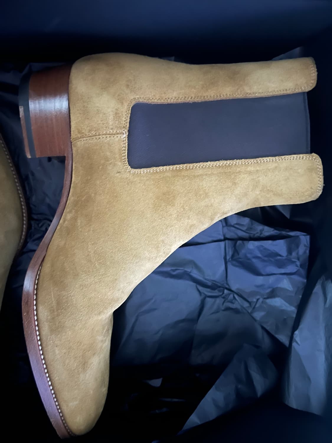 생로랑 와이어트 40 스웨이드 첼시부츠 40사이즈 상품이미지5