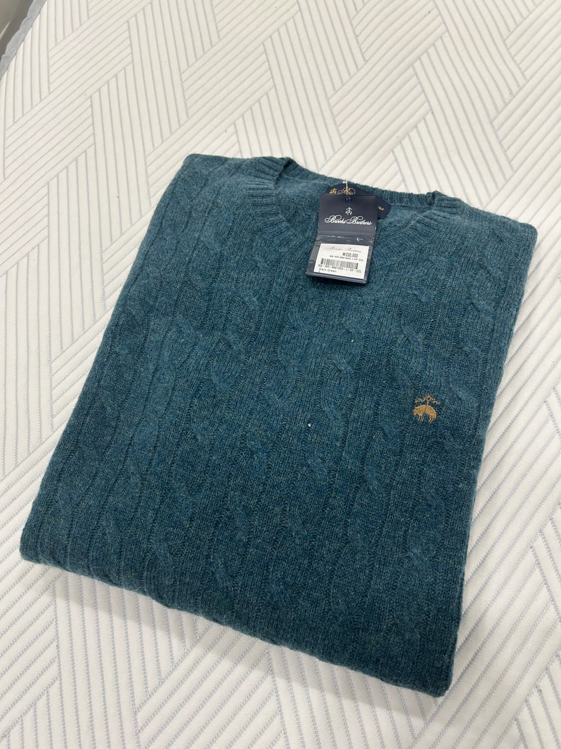 브룩스 브라더스 램스울 케이블 니트 L - 다크그린 상품이미지2