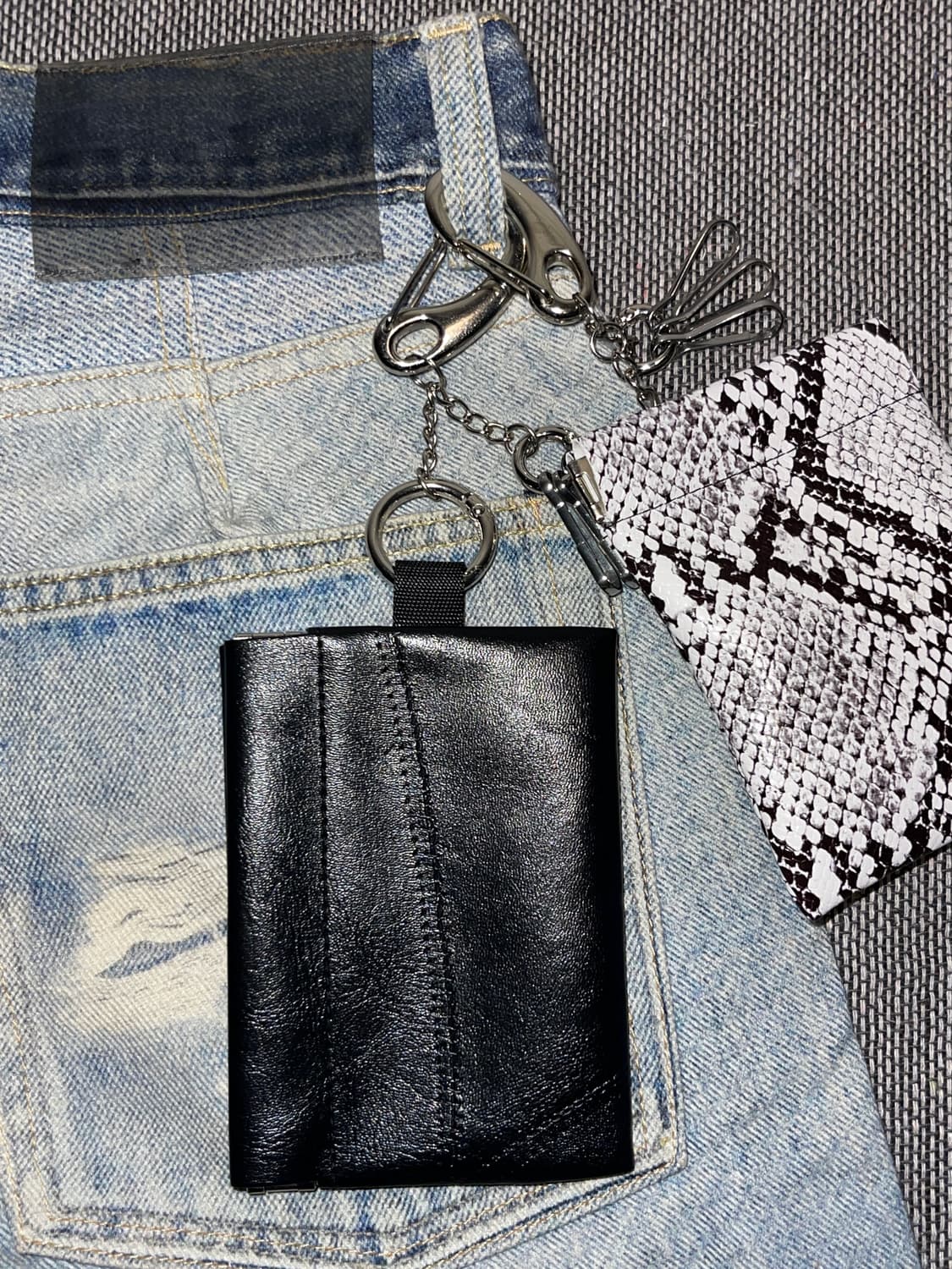 파이톤 레더 파우치 키링 세트 상품이미지8