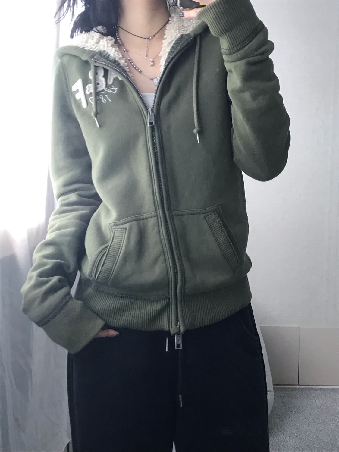 아베크롬비 카키 울프죠 투웨이 후드집업 상품이미지7