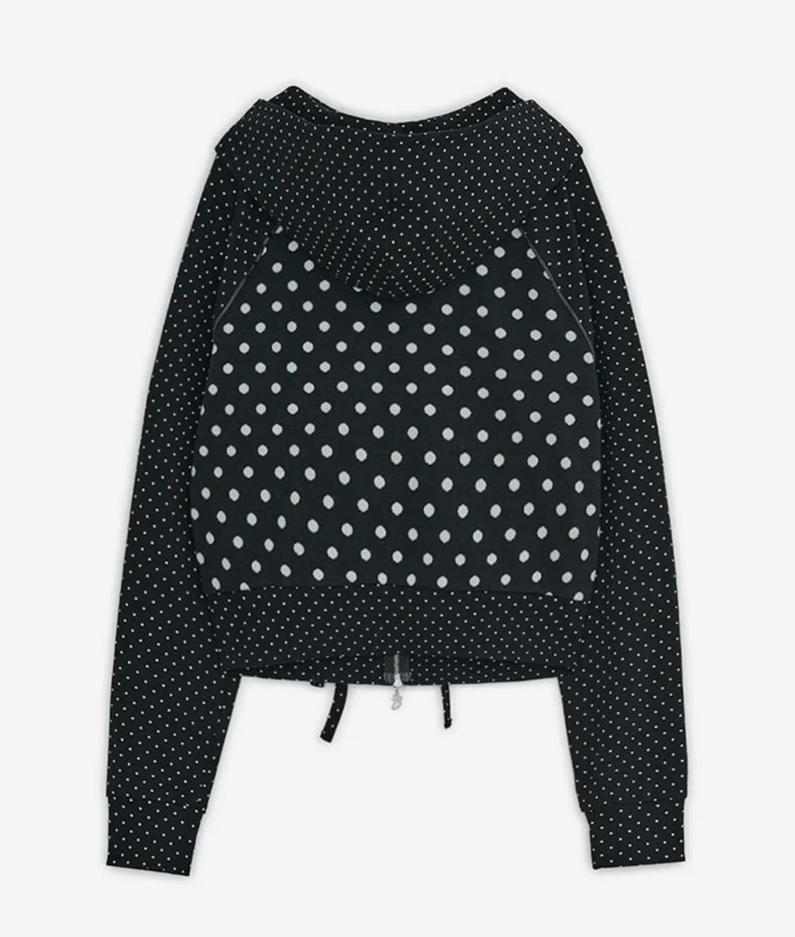 허그유어스킨 도트 빅 포켓 후드집업 (블랙) 상품이미지2