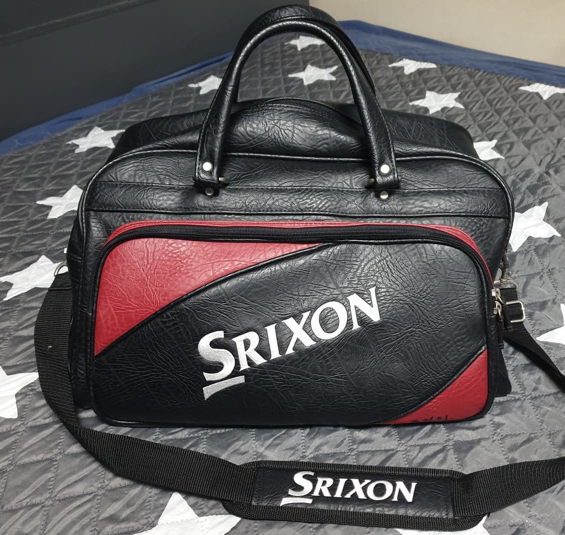 스릭슨 골프 가죽 더블 보스턴백 블랙 상품이미지1
