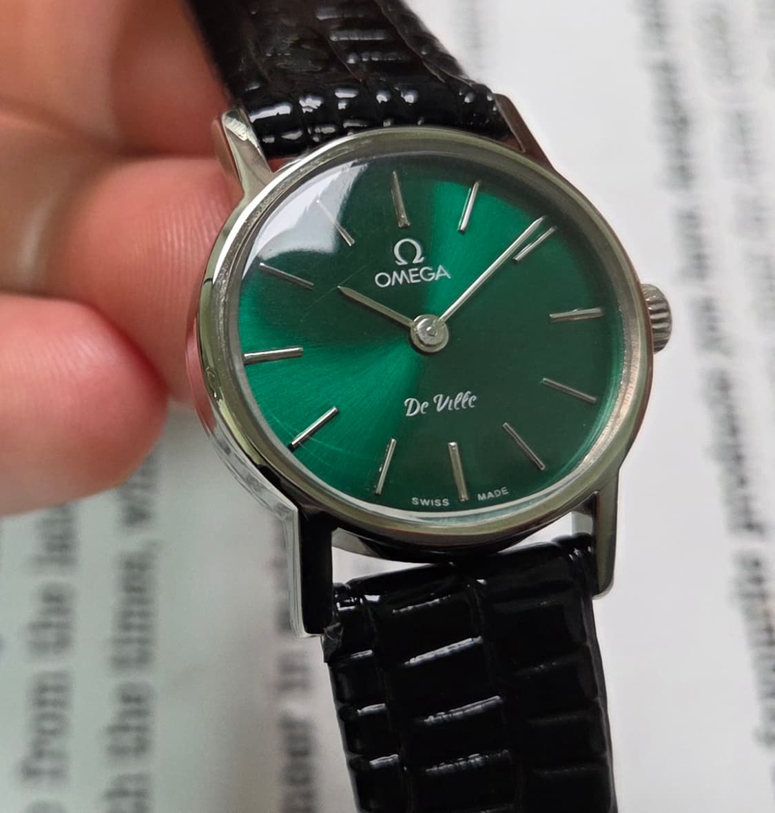 빈티지 오메가 드빌 그린 가로타원형 수동 메커니컬 여성용 상품이미지8
