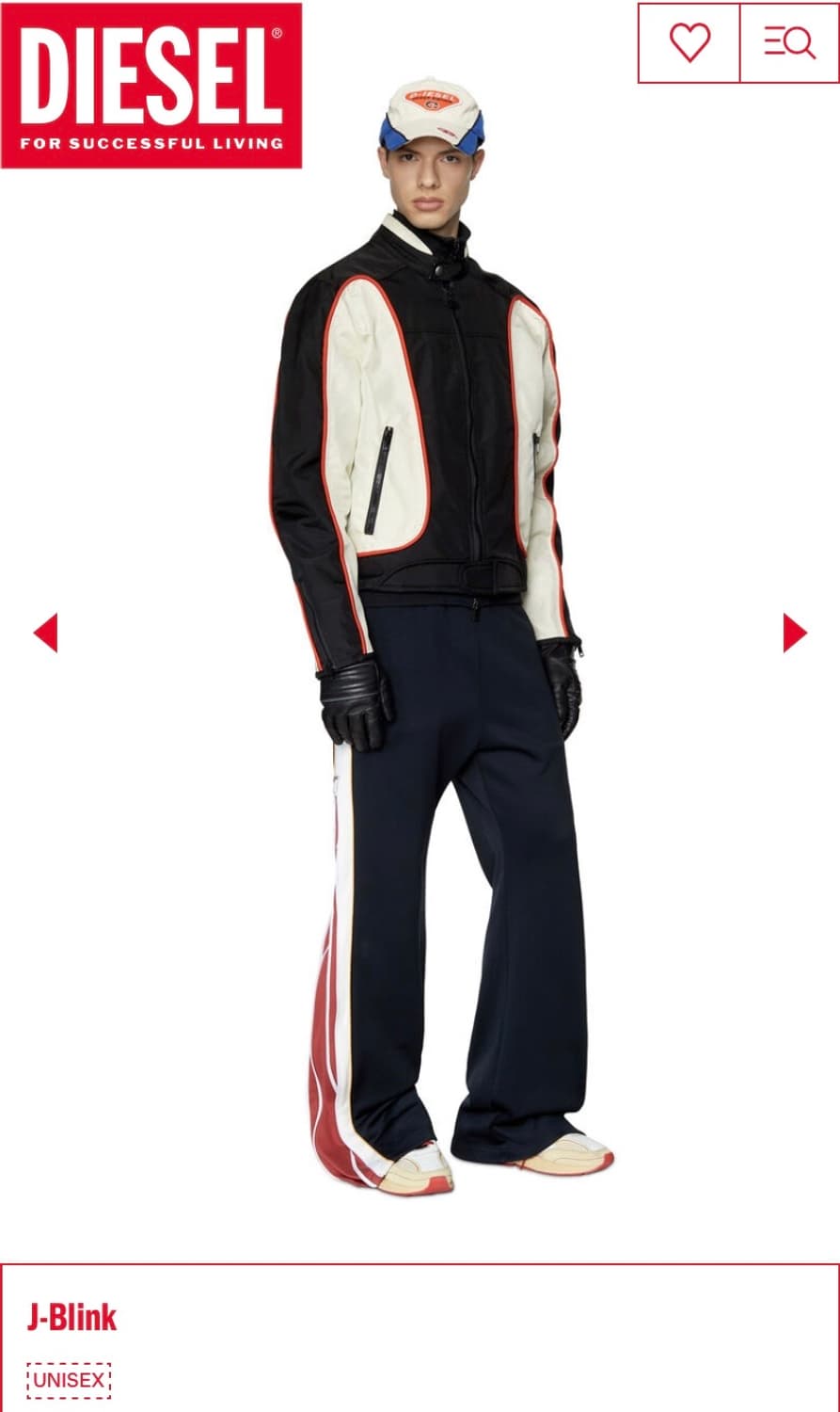 디젤 / 제이 블링크 바이커 자켓 / 검흰빨 / 사이즈 M 상품이미지2